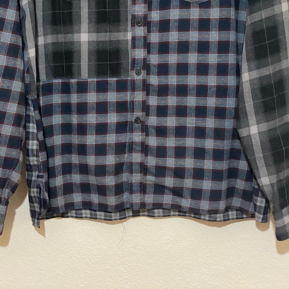 Lanvin Patchwork Plaid Soft Cotton Button-Down Sh… - image 6